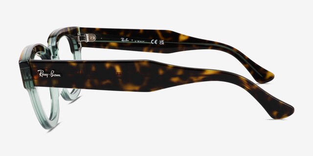 Ray-Ban RB0298V Mega Hawkeye Tortoise Transparent Green AcetateEyeglass Frames from EyeBuyDirect, Side View
