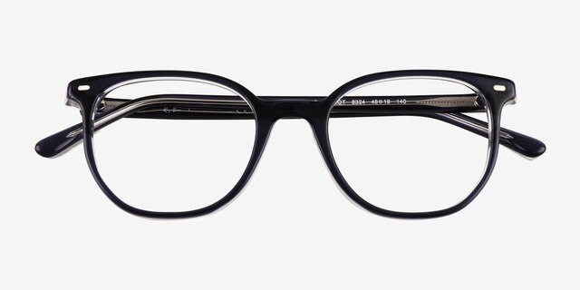 Ray-Ban RB5397 Elliot Transparent Dark Blue AcetateEyeglass Frames from EyeBuyDirect, Closed View