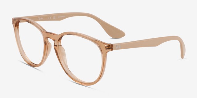 Ray-Ban RB7046 Transparent Brown PlasticEyeglass Frames from EyeBuyDirect, Angle View