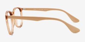 Ray-Ban RB7046 Transparent Brown Plastique Montures de lunettes de vue d'EyeBuyDirect, Vue de Côté