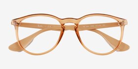 Ray-Ban RB7046 Transparent Brown Plastique Montures de lunettes de vue d'EyeBuyDirect, Vue Rapprochée
