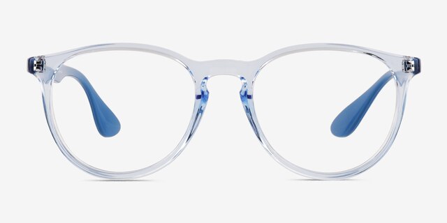 Ray-Ban RB7046 Transparent Light Blue PlasticEyeglass Frames from EyeBuyDirect, Front View