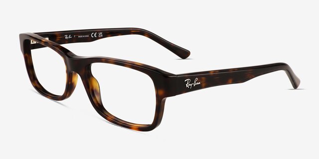 Ray-Ban RB5268 Tortoise AcetateEyeglass Frames from EyeBuyDirect, Angle View