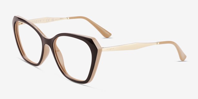 Vogue Eyewear VO5522 Brown PlasticEyeglass Frames from EyeBuyDirect, Angle View