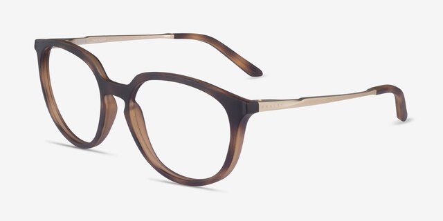 Oakley Bmng Satin Brown Tortoise PlasticEyeglass Frames from EyeBuyDirect, Angle View