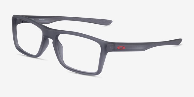 Oakley Rafter Satin Gray Smoke PlasticEyeglass Frames from EyeBuyDirect, Angle View