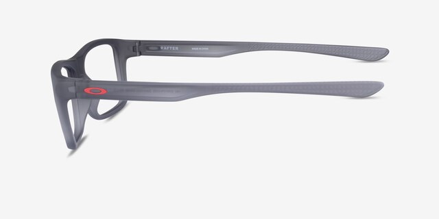 Oakley Rafter Satin Gray Smoke PlasticEyeglass Frames from EyeBuyDirect, Side View