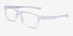 Oakley Rafter Polished Clear PlasticEyeglass Frames from EyeBuyDirect, Angle View