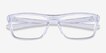 Oakley Rafter Polished Clear PlasticEyeglass Frames from EyeBuyDirect, Closed View