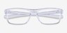 Oakley Rafter Polished Clear PlasticEyeglass Frames from EyeBuyDirect, Closed View