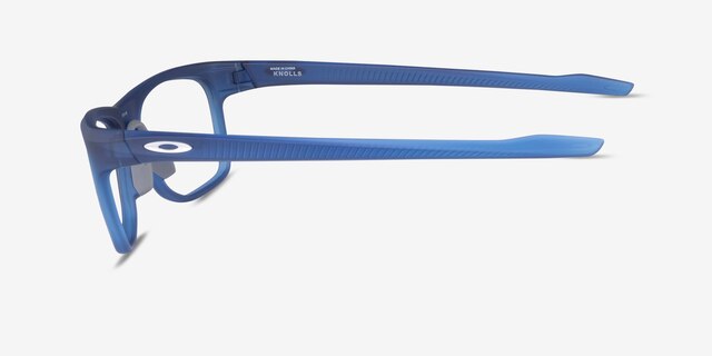 Oakley Knolls Satin Blue PlasticEyeglass Frames from EyeBuyDirect, Side View