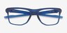 Oakley Knolls Satin Blue PlasticEyeglass Frames from EyeBuyDirect, Closed View