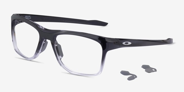 Oakley Knolls Polished Black PlasticEyeglass Frames from EyeBuyDirect, Angle View
