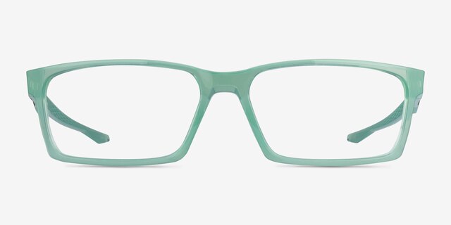 Oakley Overhead Transparent Green PlasticEyeglass Frames from EyeBuyDirect, Front View