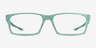 Oakley Overhead Transparent Green PlasticEyeglass Frames from EyeBuyDirect, Front View