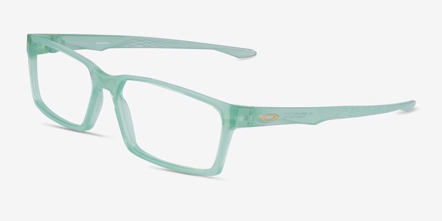 Oakley Overhead Transparent Green PlasticEyeglass Frames from EyeBuyDirect, Angle View