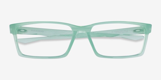 Oakley Overhead Transparent Green PlasticEyeglass Frames from EyeBuyDirect, Closed View