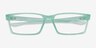 Oakley Overhead Transparent Green PlasticEyeglass Frames from EyeBuyDirect, Closed View