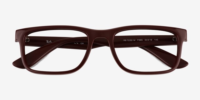 Ray-Ban RB7232M Dark Red PlasticEyeglass Frames from EyeBuyDirect, Closed View