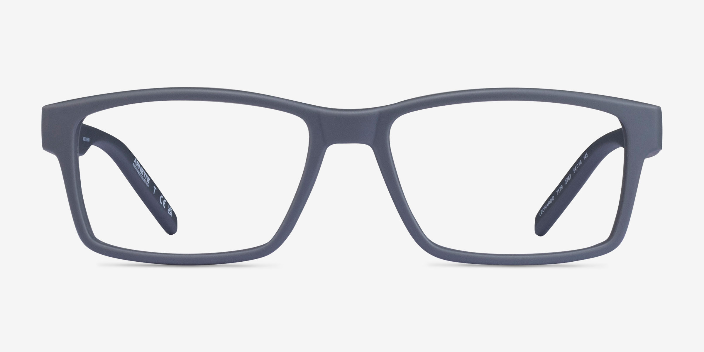 Leonardo Rectangle Matte Gray Frame Glasses For Men