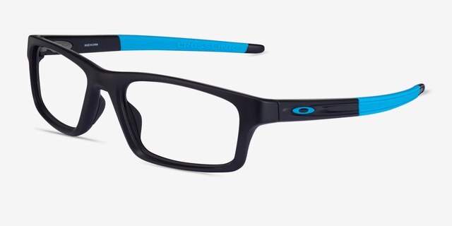 Oakley Crosslink Satin Black PlasticEyeglass Frames from EyeBuyDirect, Angle View