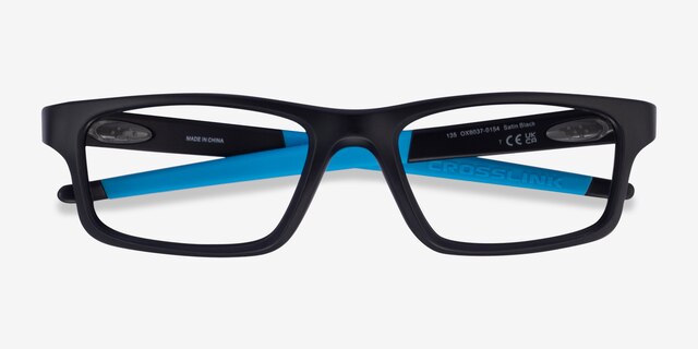 Oakley Crosslink Satin Black PlasticEyeglass Frames from EyeBuyDirect, Closed View