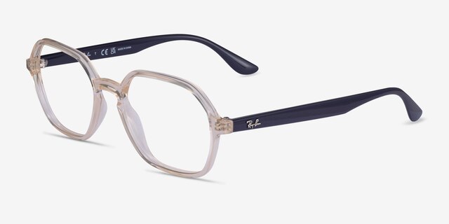 Ray-Ban RB4361V Clear Brown PlasticEyeglass Frames from EyeBuyDirect, Angle View