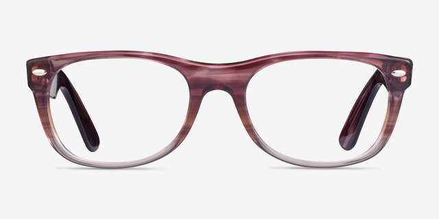 Ray-Ban RB5184 Wayfarer Clear Striped Purple AcetateEyeglass Frames from EyeBuyDirect, Front View