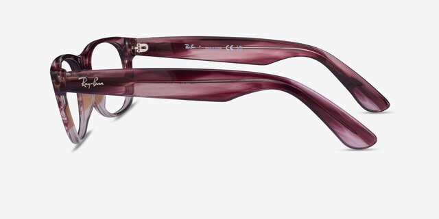 Ray-Ban RB5184 Wayfarer Clear Striped Purple AcetateEyeglass Frames from EyeBuyDirect, Side View