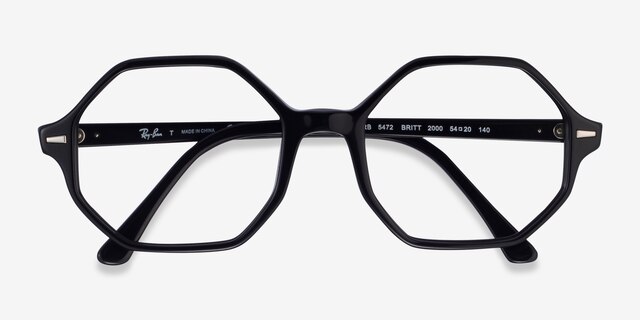 Ray-Ban RB5472 Britt Noir AcétateMontures de lunettes de vue d'EyeBuyDirect, Vue Rapprochée