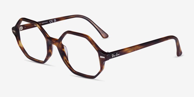 Ray-Ban RB5472 Britt Striped Tortoise AcetateEyeglass Frames from EyeBuyDirect, Angle View