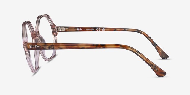 Ray-Ban RB5472 Britt Transparent Light Brown AcetateEyeglass Frames from EyeBuyDirect, Side View