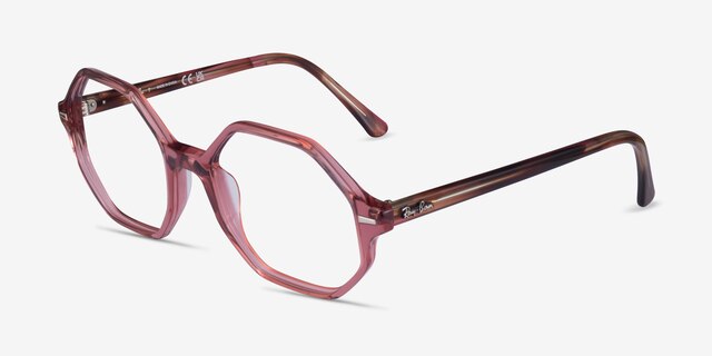 Ray-Ban RB5472 Britt Transparent Pink AcetateEyeglass Frames from EyeBuyDirect, Angle View