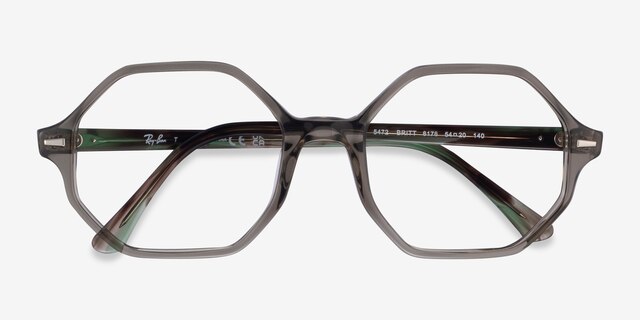 Ray-Ban RB5472 Britt Transparent Green AcetateEyeglass Frames from EyeBuyDirect, Closed View
