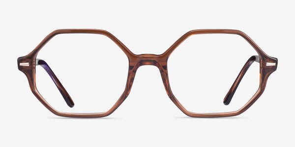 Ray-Ban RB5472 Britt Transparent Brown Acetate Eyeglass Frames