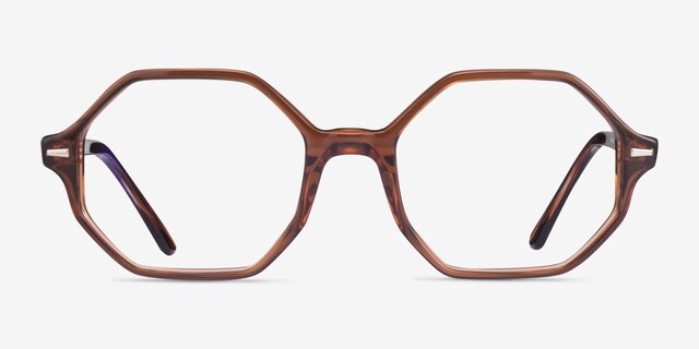 Ray-Ban RB5472 Britt Transparent Brown AcetateEyeglass Frames from EyeBuyDirect, Front View