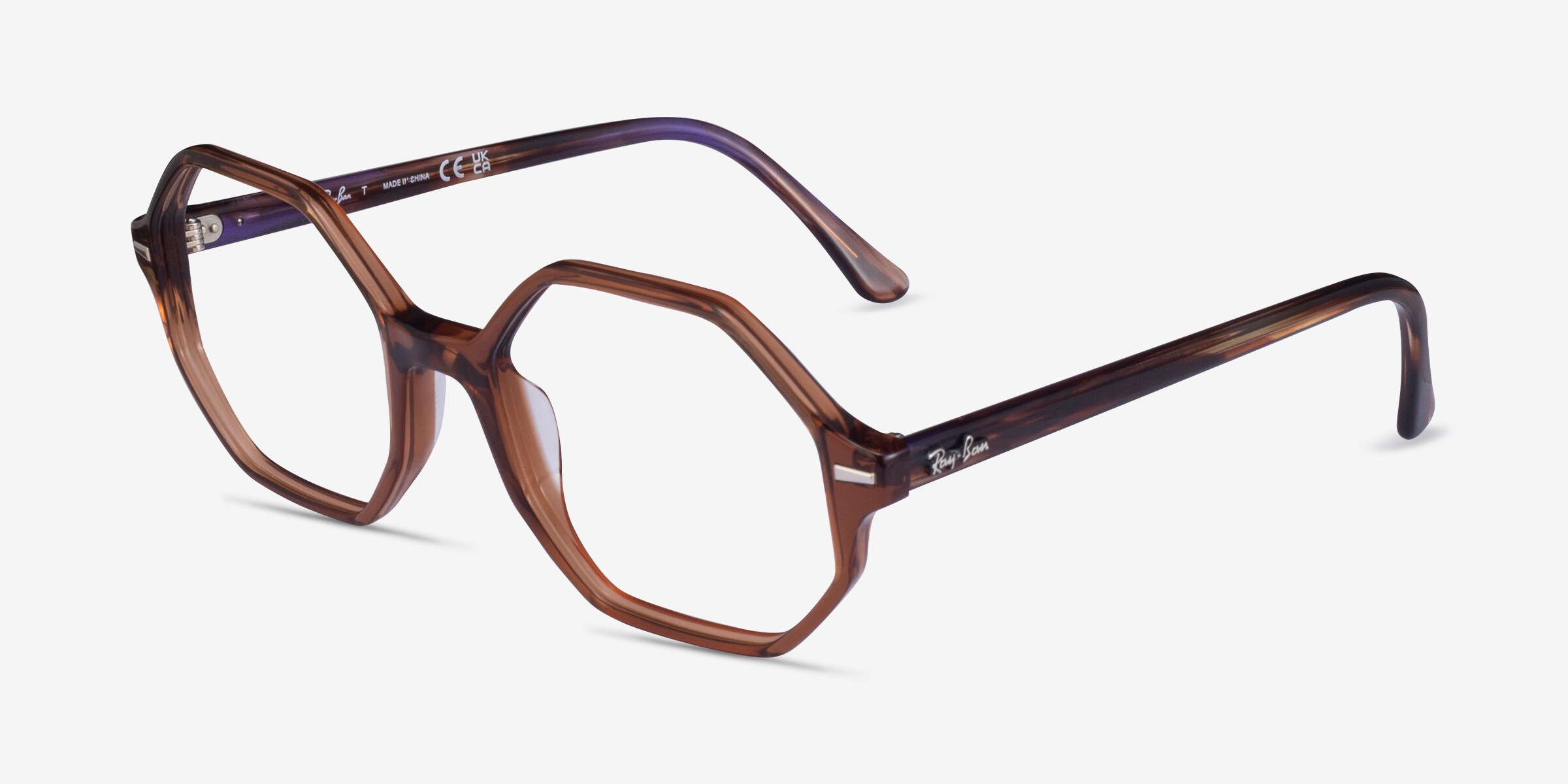 Ray-Ban RB5472 Britt - Square Transparent Brown Frame Eyeglasses