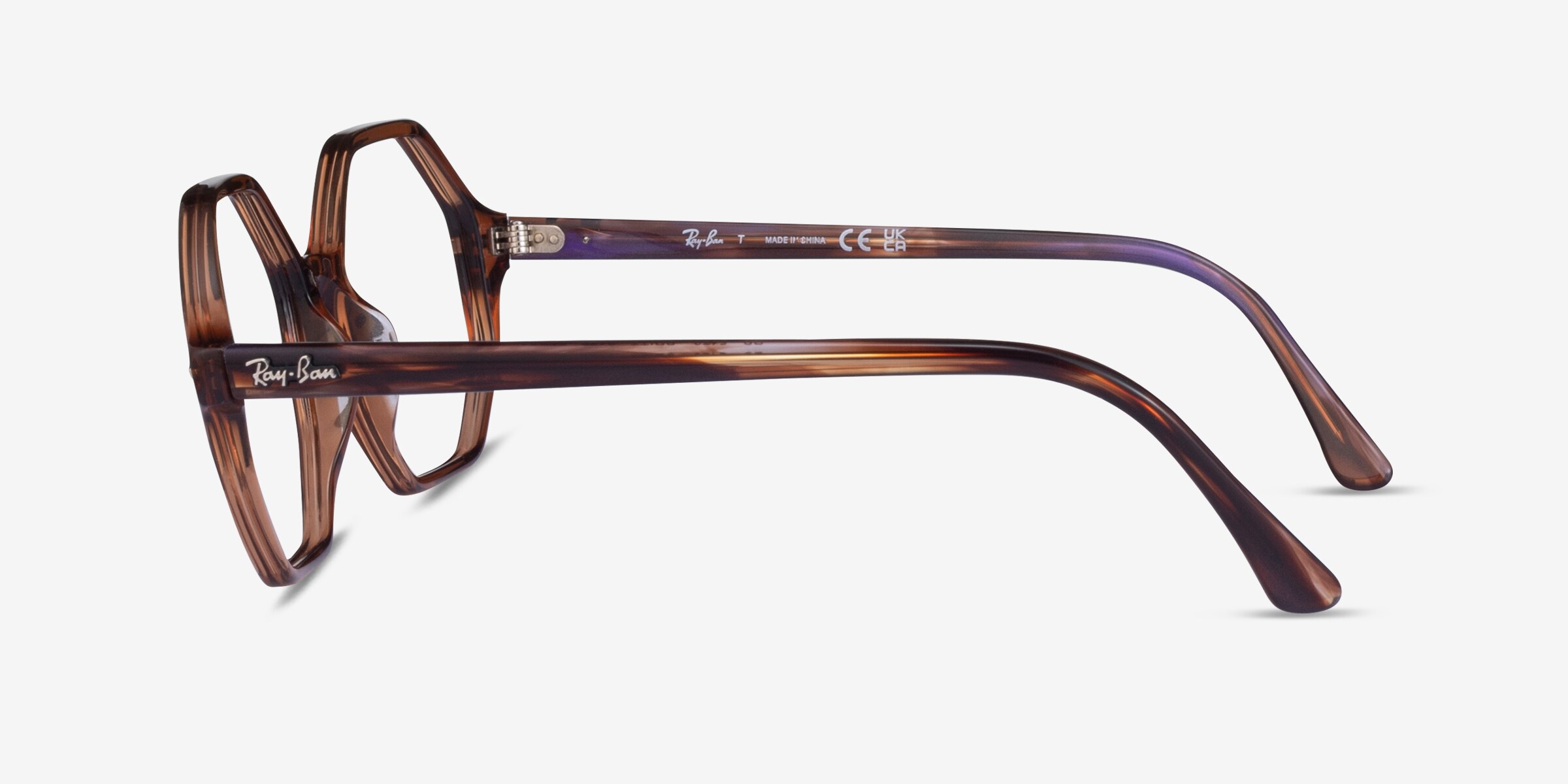 Ray-Ban RB5472 Britt - Square Transparent Brown Frame Eyeglasses