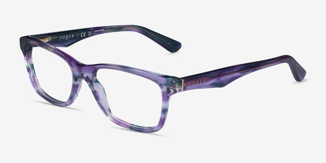 Vogue Eyewear VO2787 Striped Purple AcetateEyeglass Frames from EyeBuyDirect, Angle View