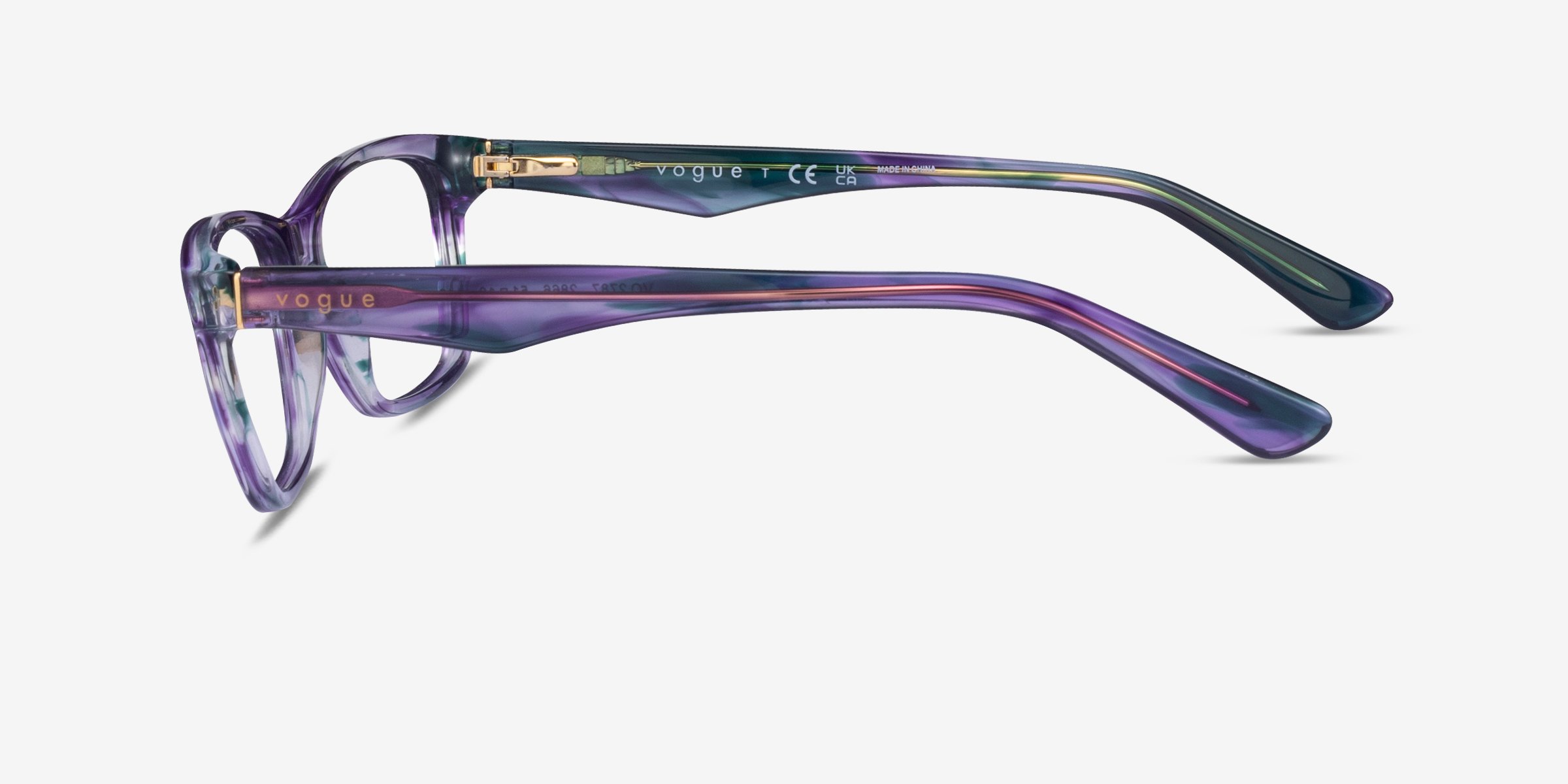 Vogue Eyewear Vo2787 Rectangle Striped Purple Frame Glasses For Women Eyebuydirect 0638