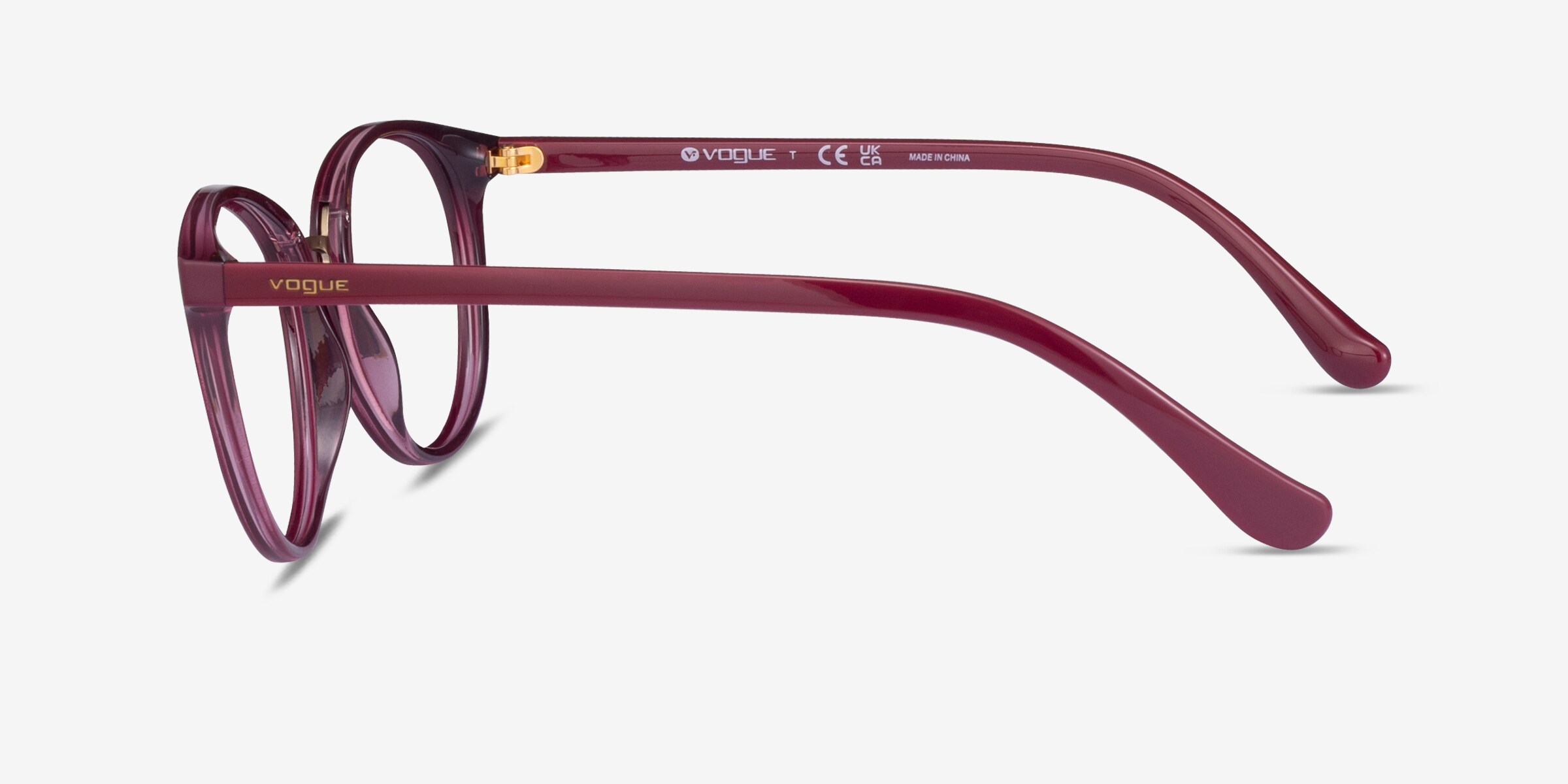 Vogue Vo 5167 2555 Top Dark Red/Red Transparent Authentic Eyeglasses 50-20-140 Vogue Red Plastic Eyeglass Frames for sale | eBay main image 3