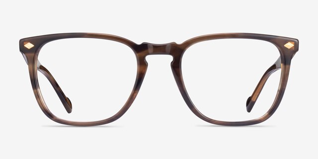 Vogue Eyewear VO5350 Striped Brown AcetateEyeglass Frames from EyeBuyDirect, Front View