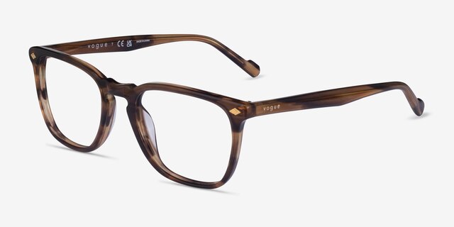 Vogue Eyewear VO5350 Striped Brown AcetateEyeglass Frames from EyeBuyDirect, Angle View