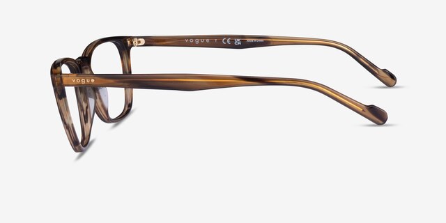 Vogue Eyewear VO5350 Striped Brown AcetateEyeglass Frames from EyeBuyDirect, Side View