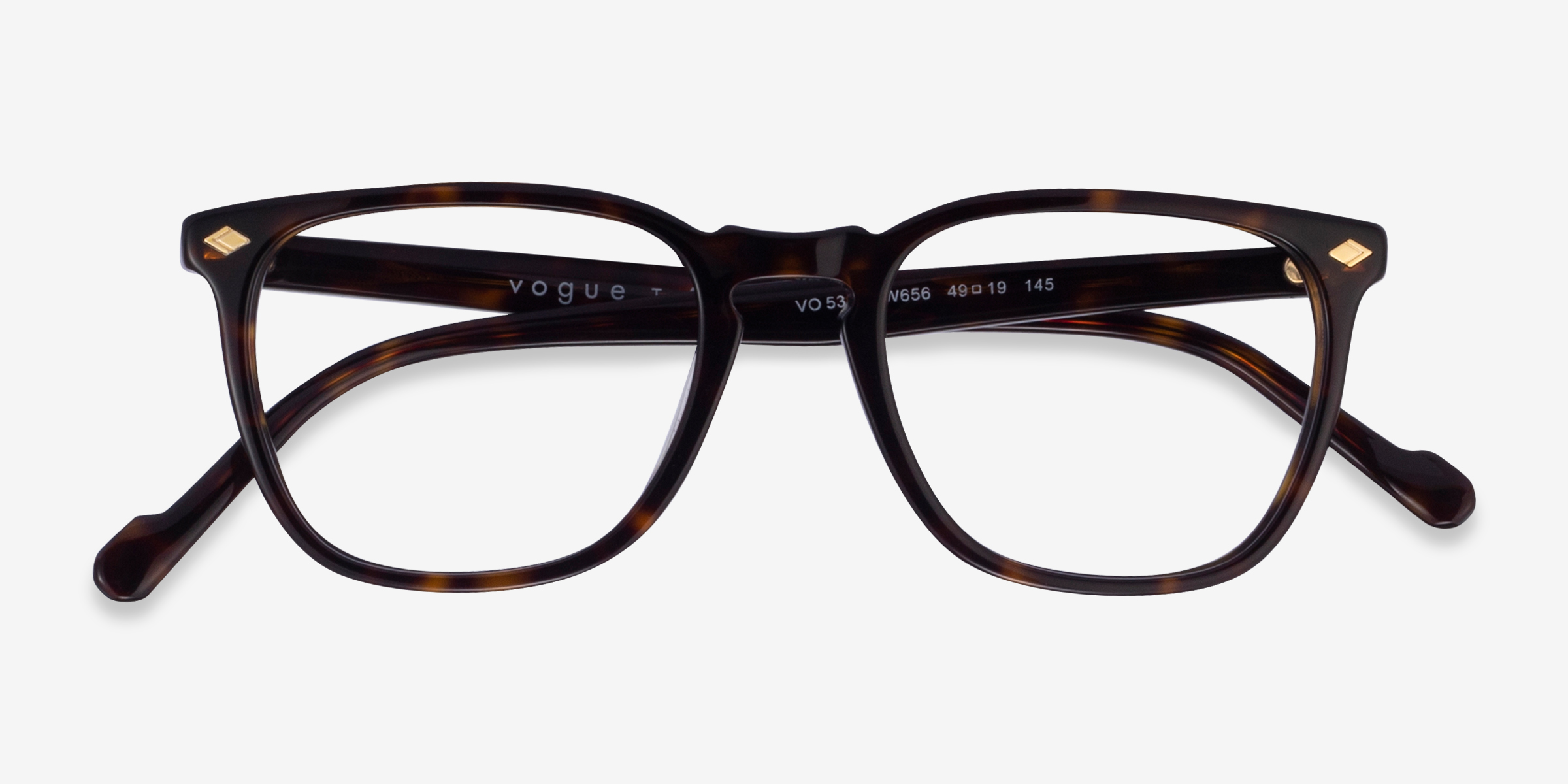 Vogue Eyewear VO5350 - Wayfarer Dark Tortoise Frame Eyeglasses ...