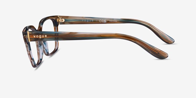 Vogue Eyewear VO5358 Striped Brown Blue AcetateEyeglass Frames from EyeBuyDirect, Side View
