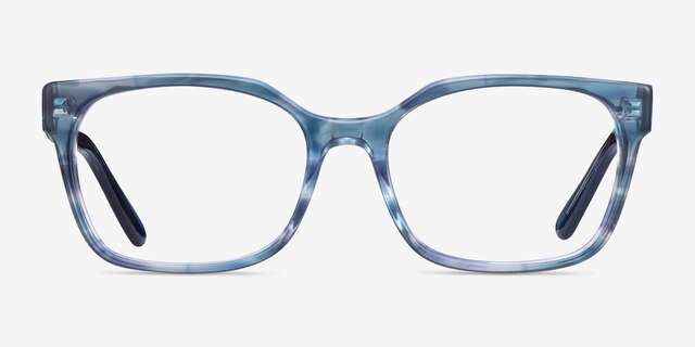 Vogue Eyewear VO5358 Striped Blue AcetateEyeglass Frames from EyeBuyDirect, Front View