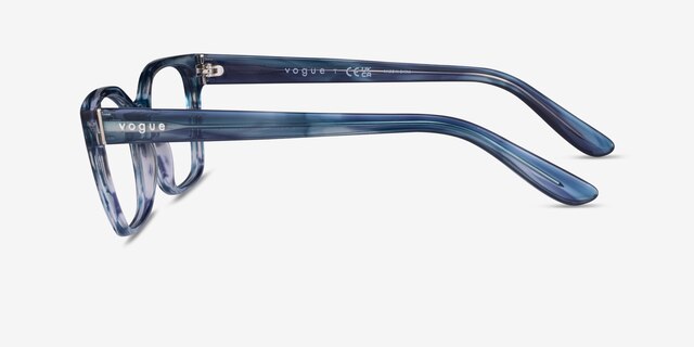 Vogue Eyewear VO5358 Striped Blue AcetateEyeglass Frames from EyeBuyDirect, Side View