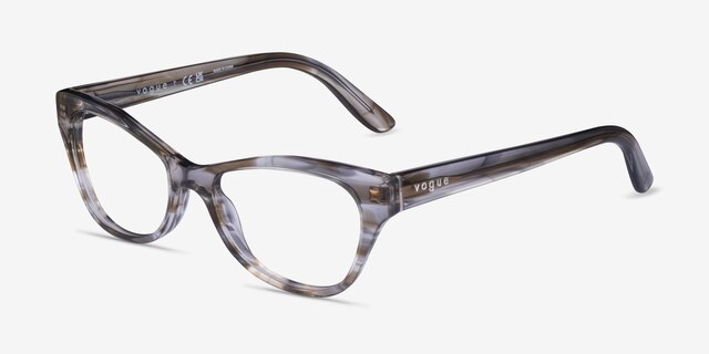 Vogue Eyewear VO5359 Striped Gray AcetateEyeglass Frames from EyeBuyDirect, Angle View