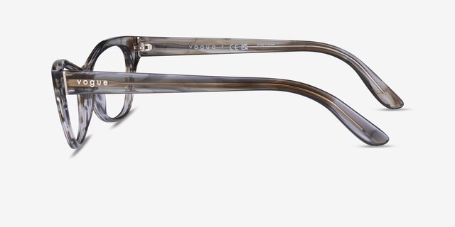 Vogue Eyewear VO5359 Striped Gray AcetateEyeglass Frames from EyeBuyDirect, Side View